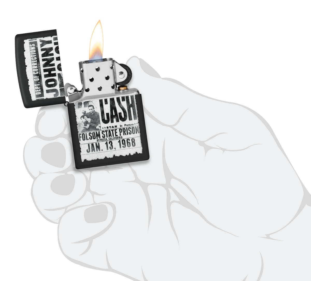 Zippo 46490 vžigalnik Johnny Cash, Newspaper