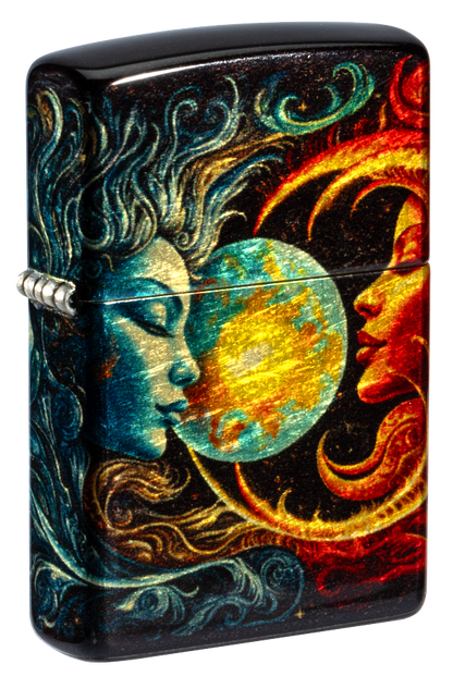 Zippo 46563 vžigalnik Spiritual Sun and Moon, 540 Tumbled Brass