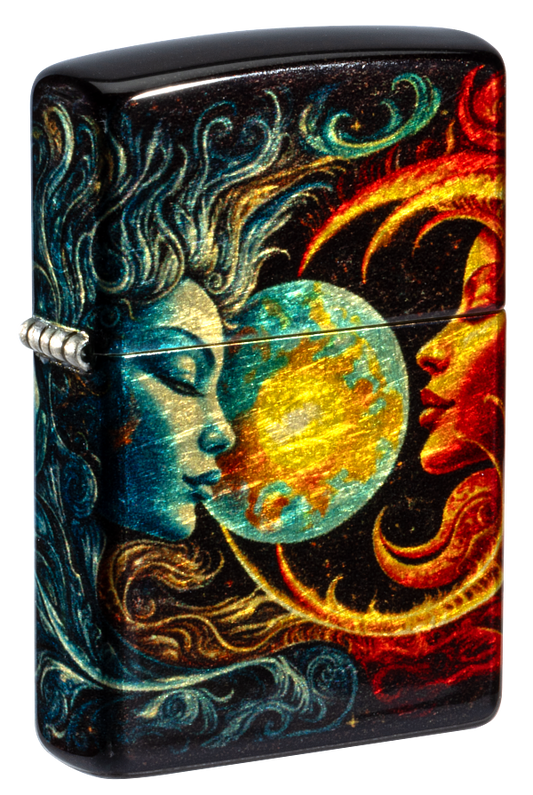 Zippo 46563 vžigalnik Spiritual Sun and Moon, 540 Tumbled Brass