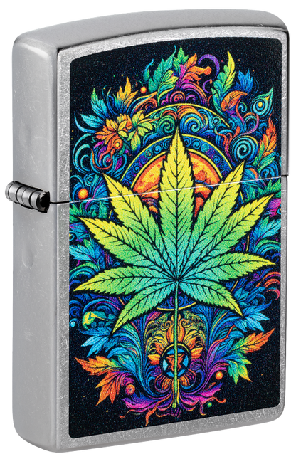 Zippo 46575 vžigalnik Psychedelic Cannabis, Street Chrome