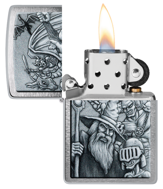 Zippo 46579 vžigalnik Mystical Beings LOTR Based, Brushed Chrome