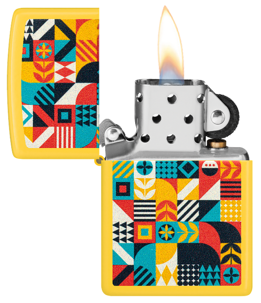 Zippo 46586 vžigalnik Geometric Pattern, Sunflower Matte
