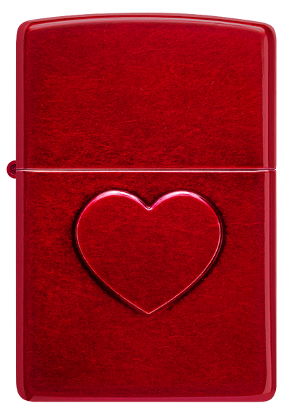 Zippo 46588 vžigalnik 3D Stamped Heart, Candy Apple Red