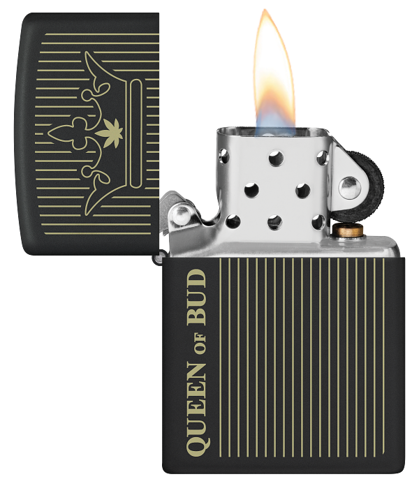 Zippo 46683 vžigalnik Cannabis - Queen Of Bud, Black Matte