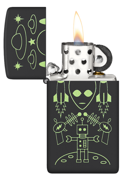 Zippo 46691 vžigalnik Alian Nostalgia Vintage Slim, Black Matte
