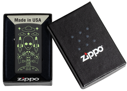 Zippo 46691 vžigalnik Alian Nostalgia Vintage Slim, Black Matte