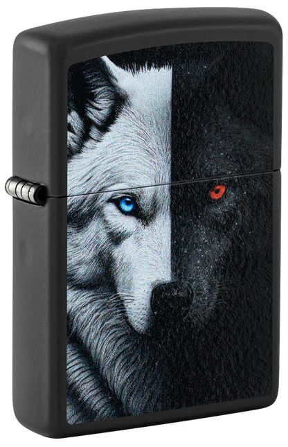 Zippo 46694 vžigalnik Dual Inner Wolf, Black Matte