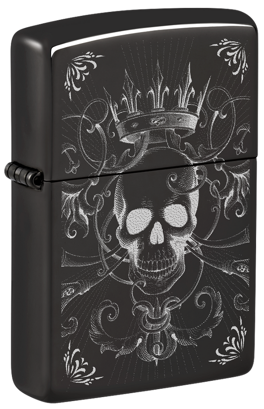 Zippo 46699 vžigalnik Gothic King Skull, High Polish Black