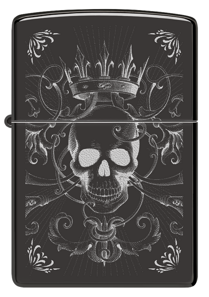 Zippo 46699 vžigalnik Gothic King Skull, High Polish Black
