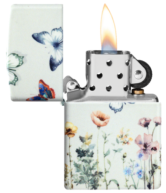 Zippo 46703 vžigalnik Flower Field & Butterflies, Glow in the Dark