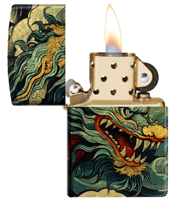 Zippo 46705 vžigalnik Asian Dragon, 540 Tumbled Brass