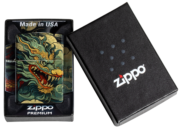 Zippo 46705 vžigalnik Asian Dragon, 540 Tumbled Brass