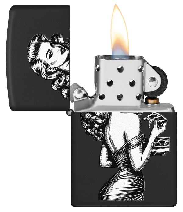 Zippo 60.007.590 vžigalnik Stunning Pin-Up Woman With Pizza