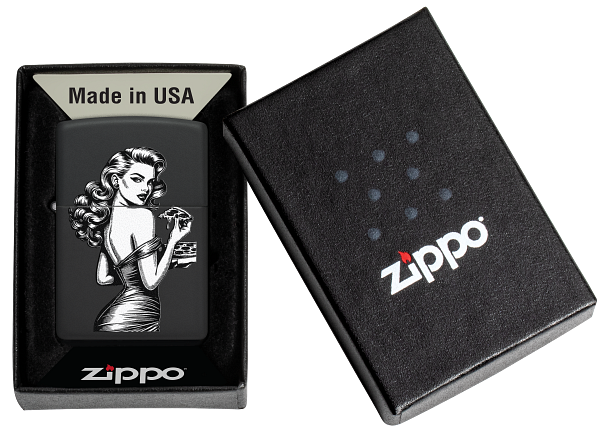 Zippo 60.007.590 vžigalnik Stunning Pin-Up Woman With Pizza
