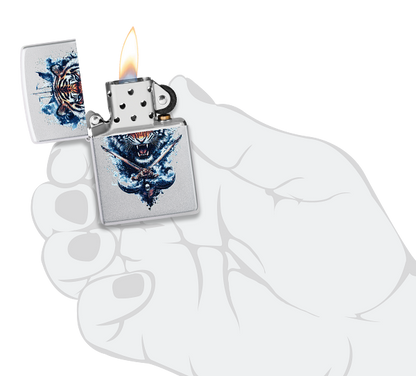 Zippo 60.007.639 vžigalnik Fierce Tiger & Crossing Swords