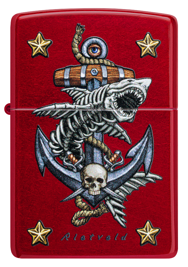 Zippo 47109 vžigalnik Nautic Anchor & Skulls by Rietveld