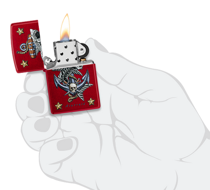 Zippo 47109 vžigalnik Nautic Anchor & Skulls by Rietveld