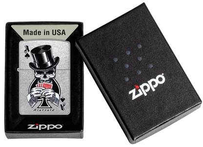 Zippo 47112 vžigalnik Gentleman Skull & Poker by Rietveld