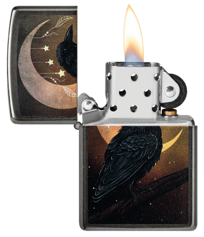 Zippo 47135 vžigalnik Crow and Crescent Moon