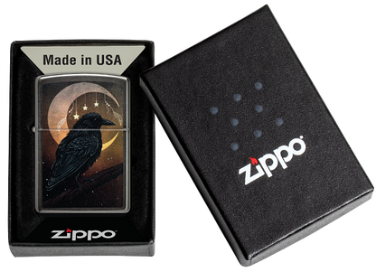 Zippo 47135 vžigalnik Crow and Crescent Moon