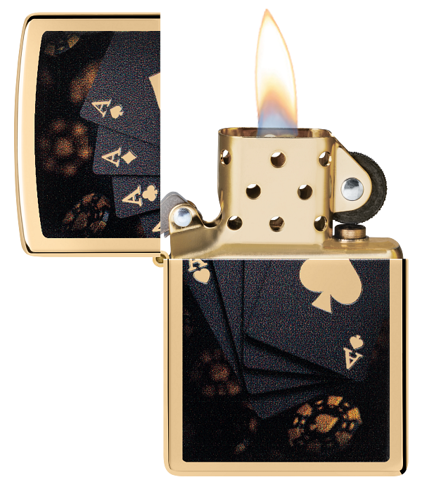 Zippo 47141 vžigalnik Black & Golden Poker
