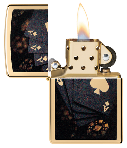 Zippo 47141 vžigalnik Black & Golden Poker