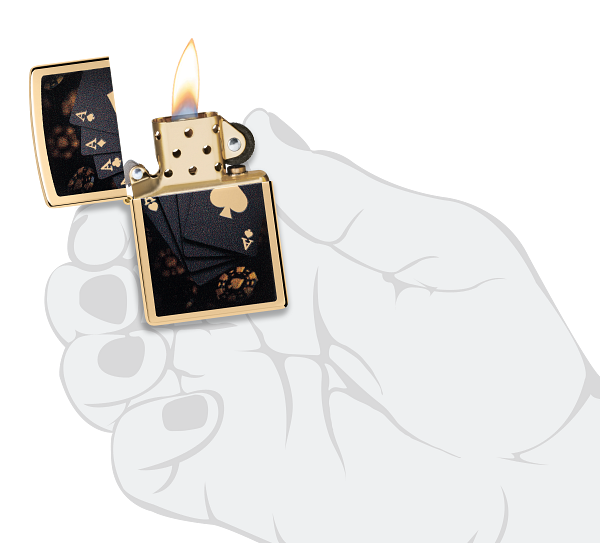 Zippo 47141 vžigalnik Black & Golden Poker
