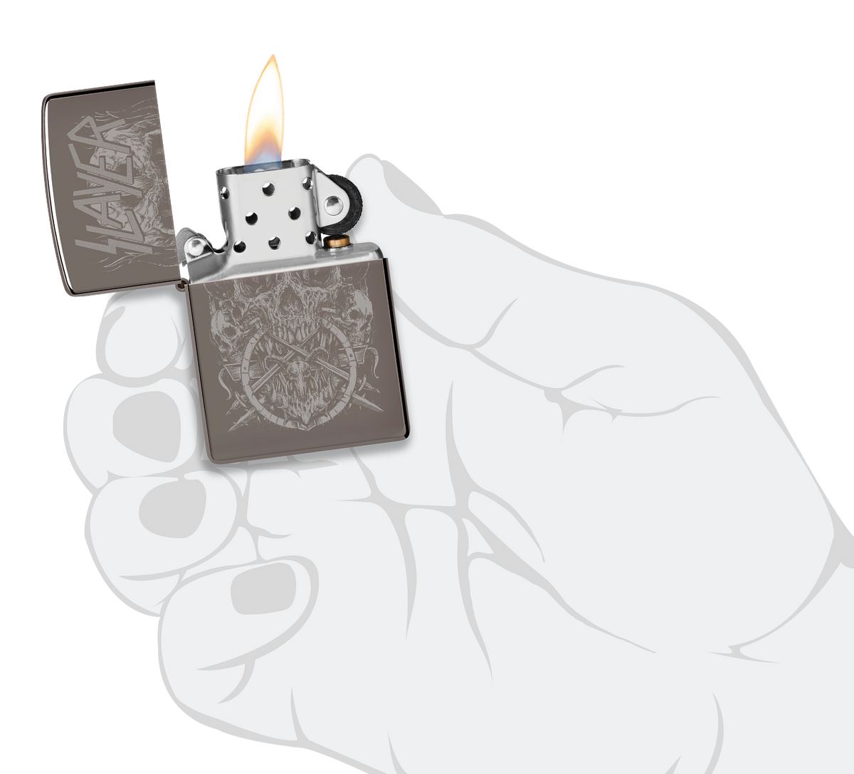 Zippo 47205 vžigalnik Slayer, Skull Logo