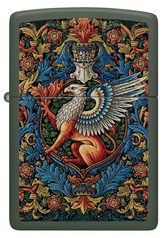 Zippo 47261 vžigalnik Mythical Griffin, Green Matte