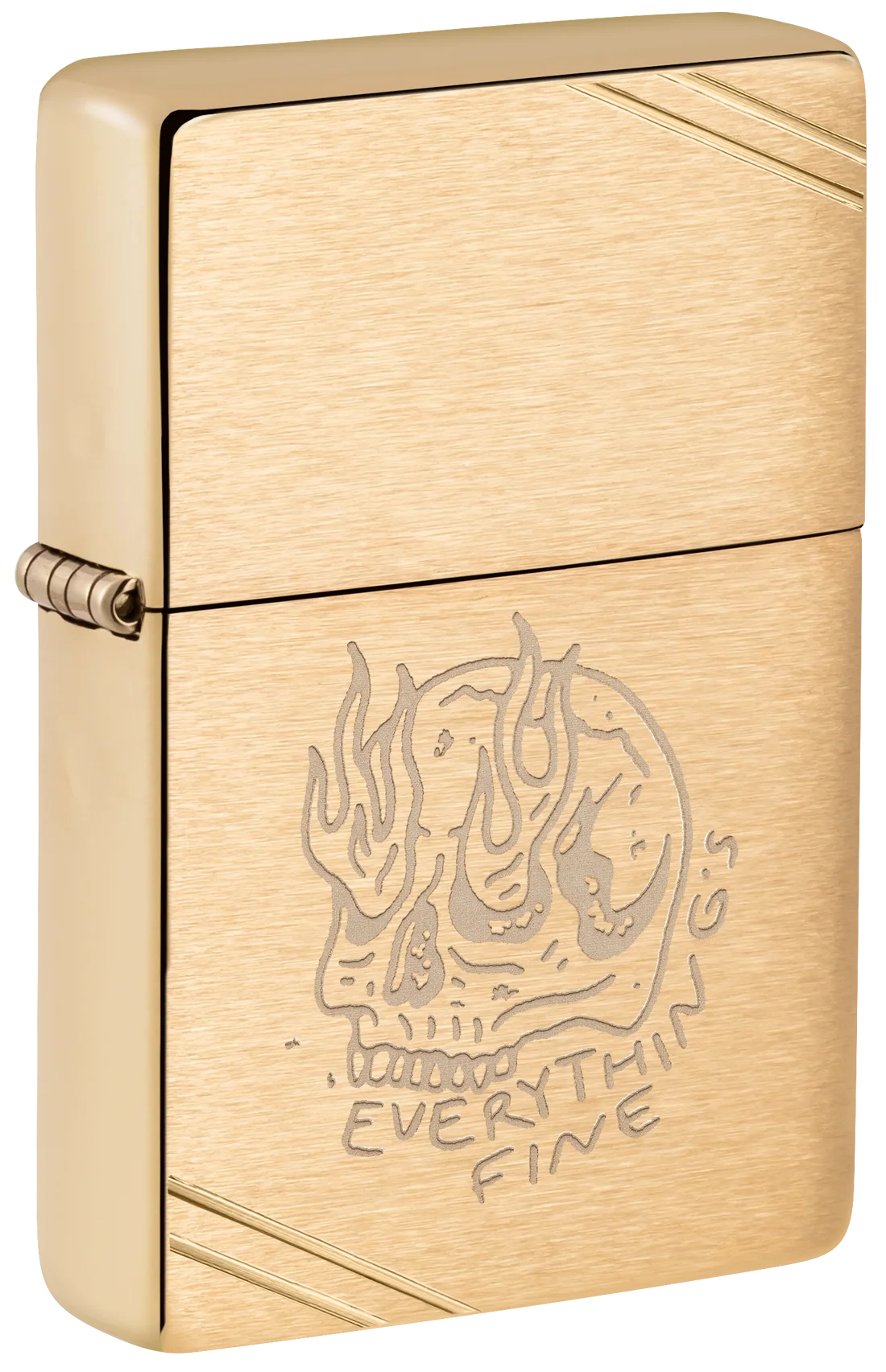 Zippo 47262 vžigalnik Everything's Fine, Vintage Brushed Brass