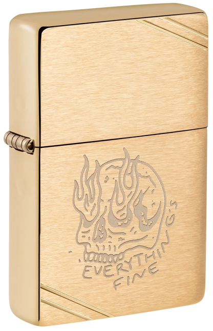 Zippo 47262 vžigalnik Everything's Fine, Vintage Brushed Brass