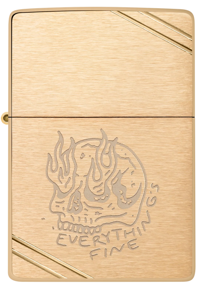 Zippo 47262 vžigalnik Everything's Fine, Vintage Brushed Brass