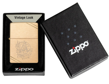 Zippo 47262 vžigalnik Everything's Fine, Vintage Brushed Brass