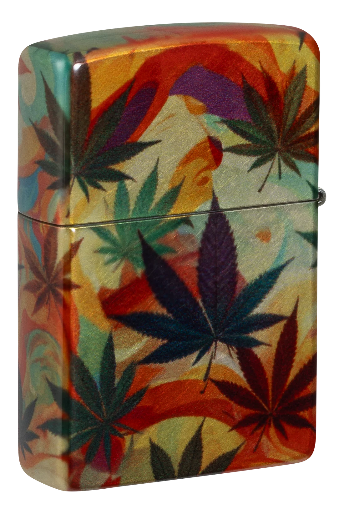 Zippo 47270 vžigalnik Psychedelic Leaves, Tumbled Chrome Fusion