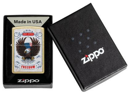Zippo 47283 vžigalnik Freedom Eagle, Street Brass