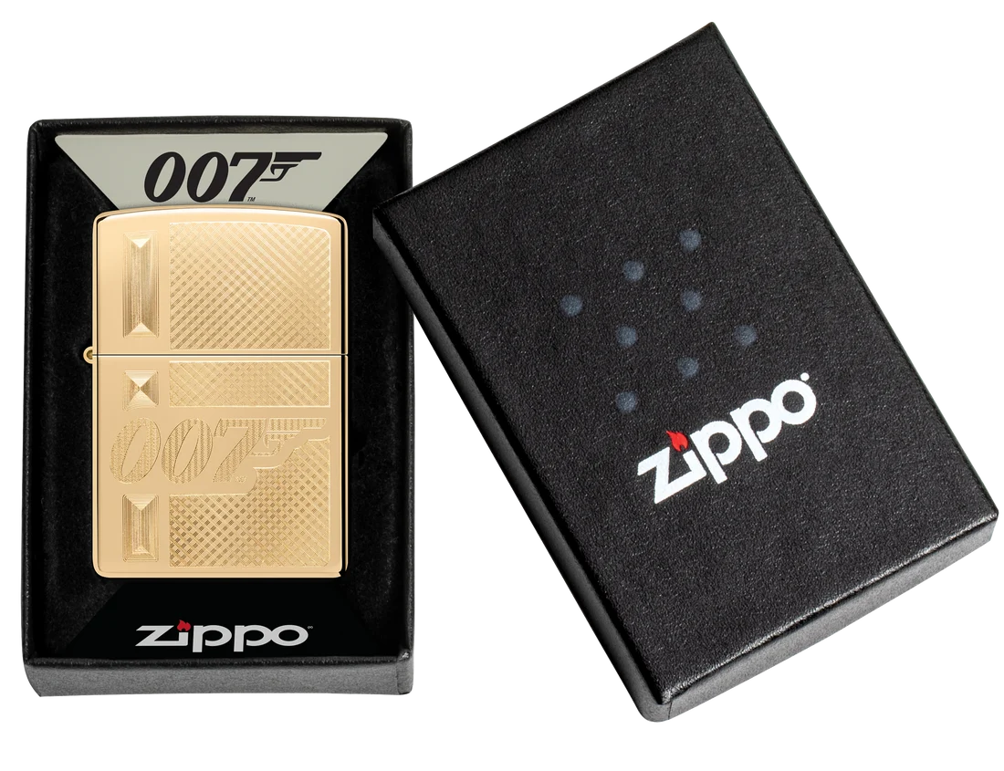 Zippo 47413 vžigalnik James Bond 007 Gun Logo, High Polish Brass