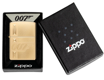 Zippo 47413 vžigalnik James Bond 007 Gun Logo, High Polish Brass