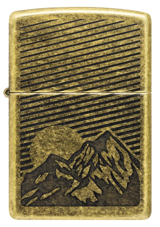 Zippo 47432 vžigalnik Mountain & Moon, Antique Brass