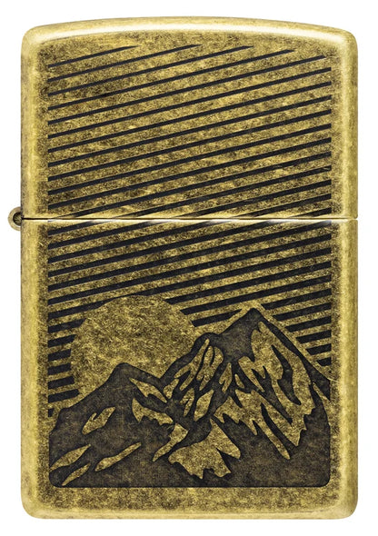Zippo 47432 vžigalnik Mountain & Moon, Antique Brass