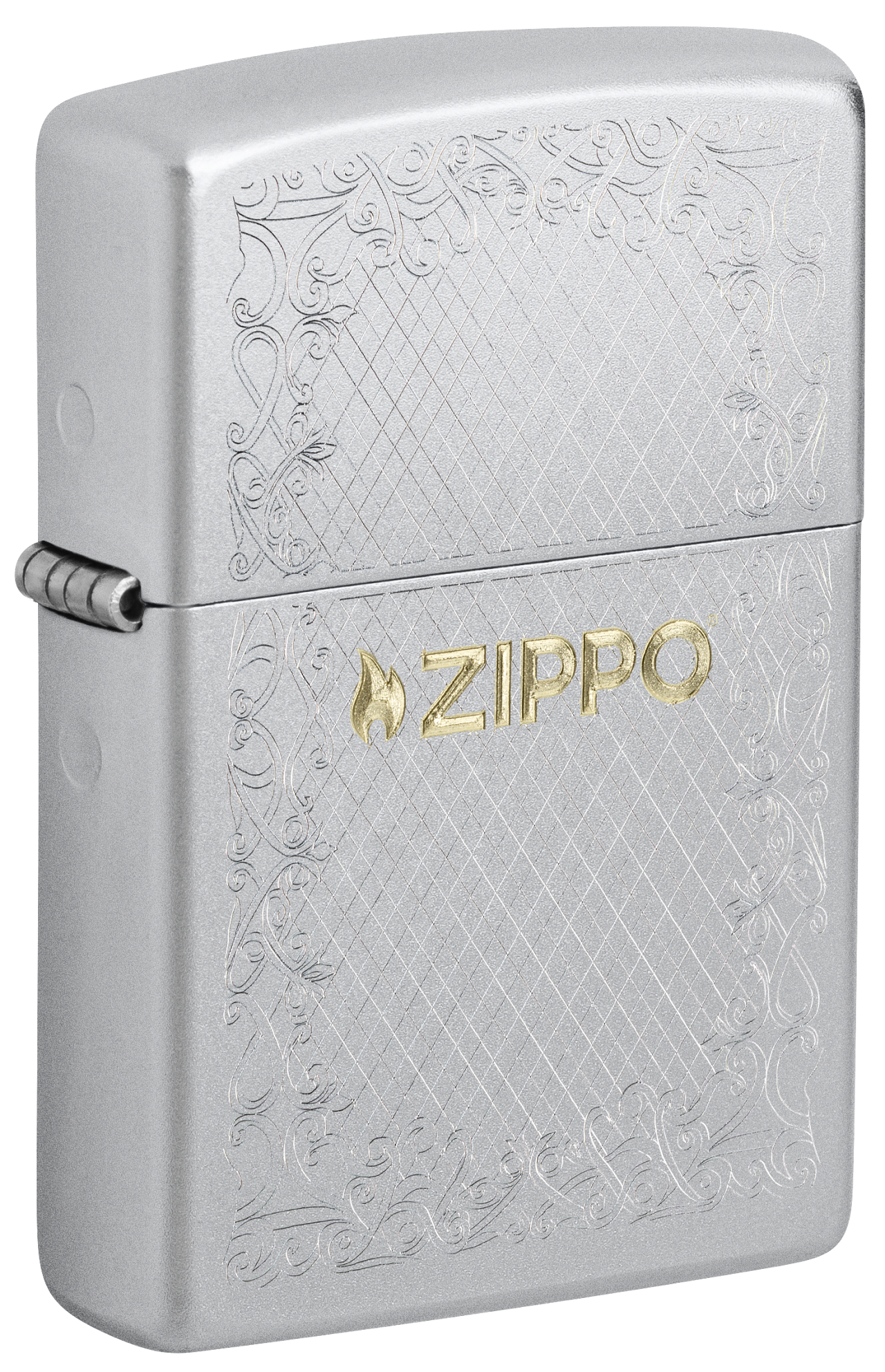 Zippo 47454 vžigalnik Frame Pattern, Satin Chrome