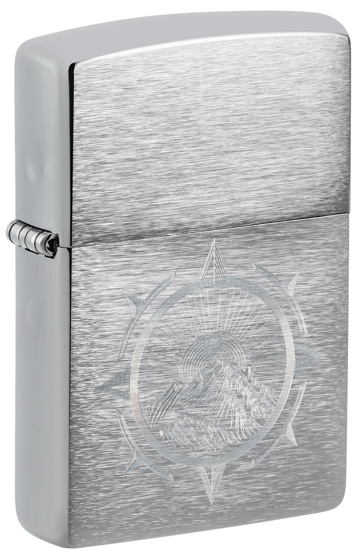 Zippo 47455 vžigalnik Mountains Compass, Brushed Chrome