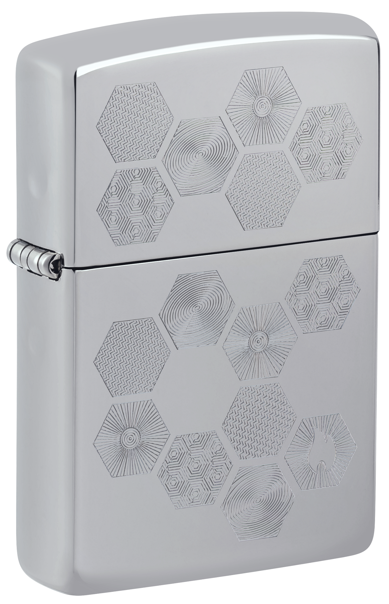 Zippo 47457 vžigalnik Geometric Honeycomb, High Polish Chrome