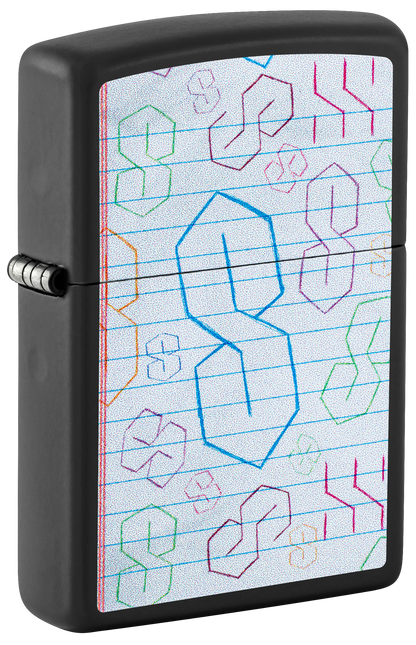 Zippo 47477 vžigalnik The S Doodle, Black Matte