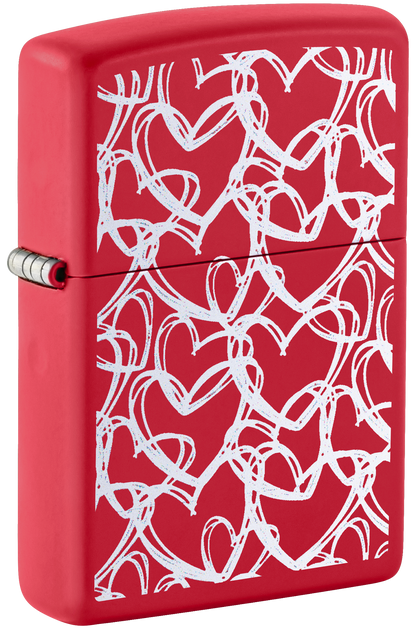 Zippo 47499 vžigalnik Hearts, Red Matte