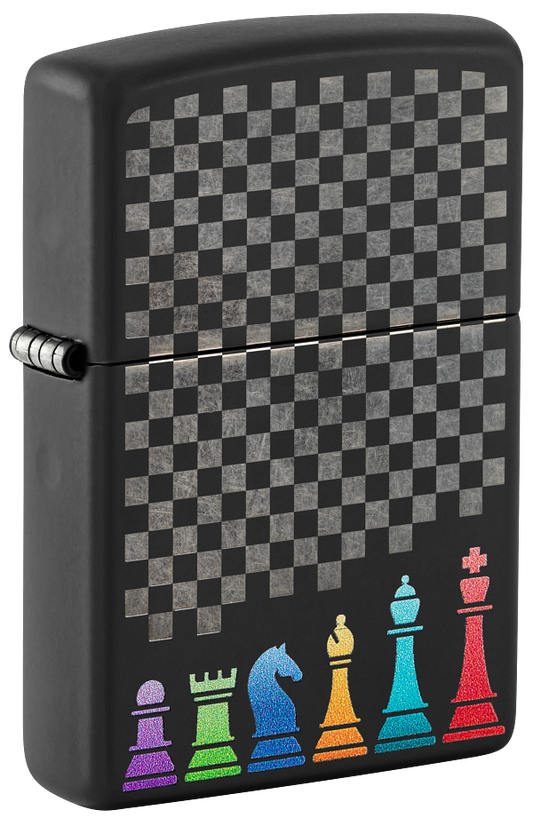 Zippo vžigalnik 48662 Chess Pieces, Black Matte