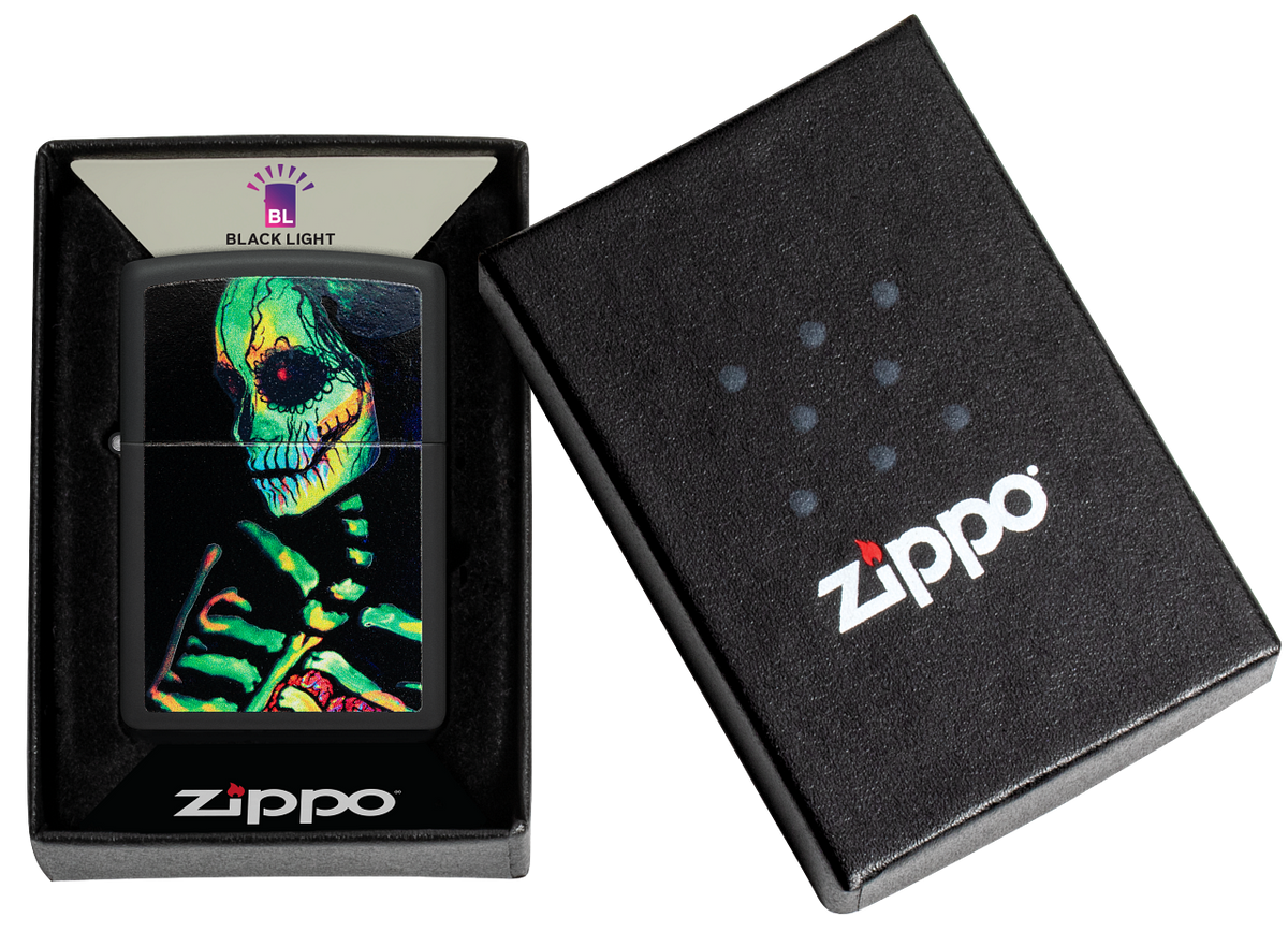 Zippo vžigalnik 48761 Glowing Skeleton UV