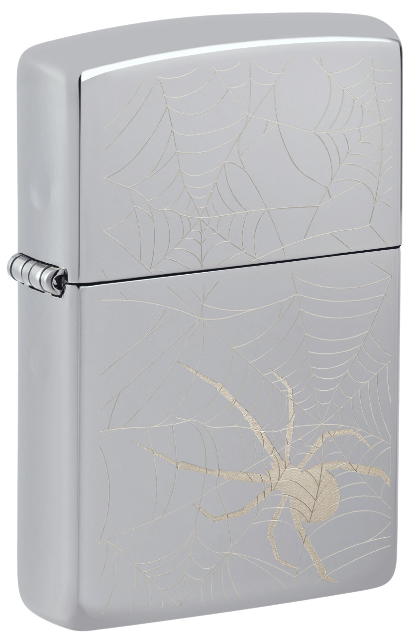 Zippo vžigalnik 48767 Spider Web, High Polish Chrome