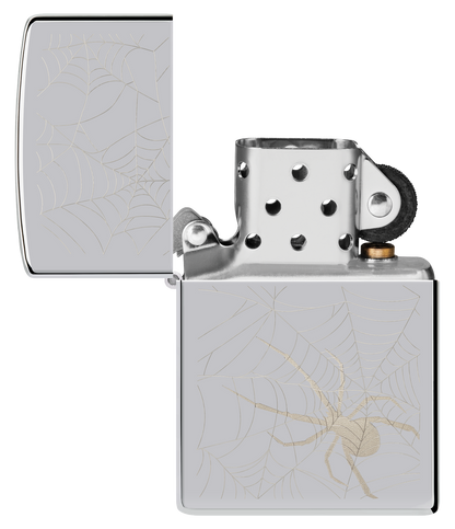 Zippo vžigalnik 48767 Spider Web, High Polish Chrome