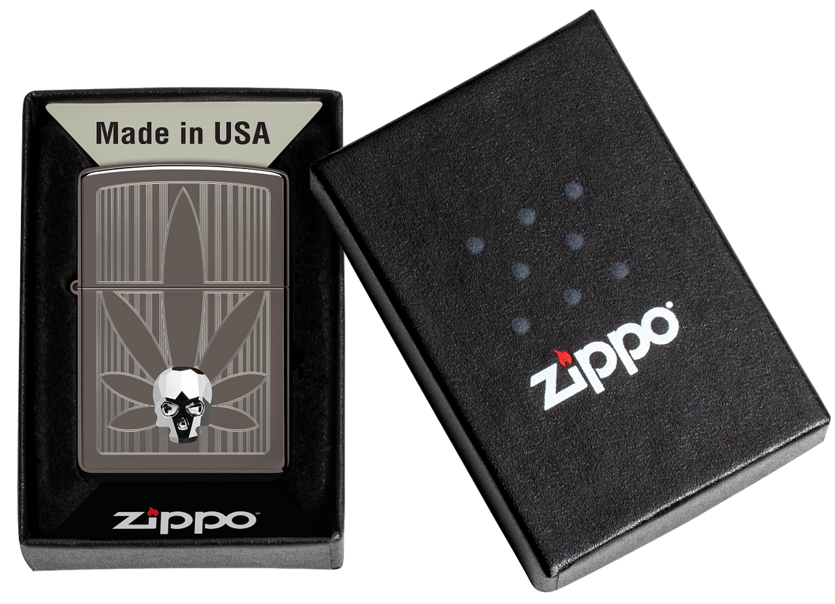 Zippo vžigalnik 48773 Cannabis Skull Crystal