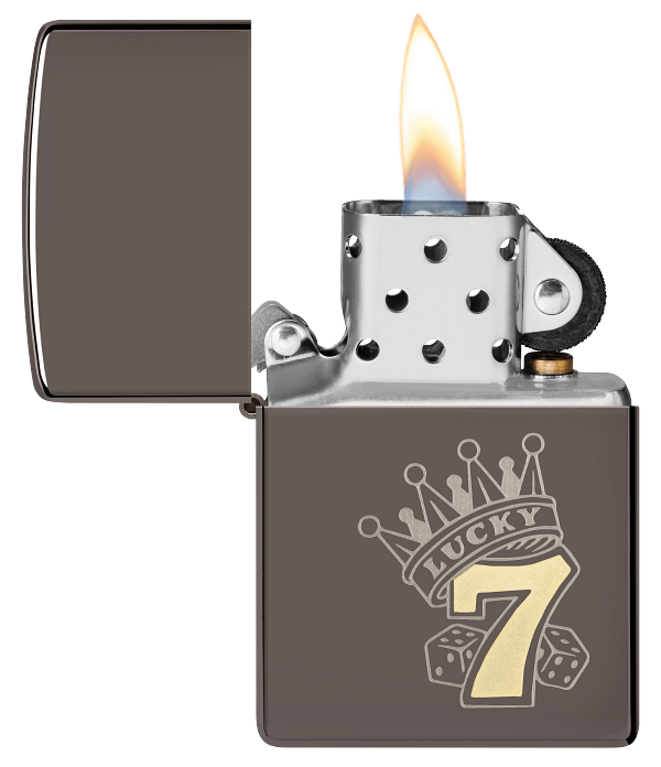 Zippo 48913 vžigalnik Lucky 7, Black Ice